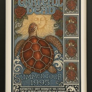 Grateful Dead Summer Tour 1995 Framed Poster, Canvas Vintage Sea Turtle Psychedelic Art Wall Decor for Music