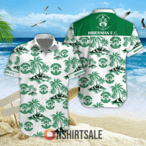 Hibernian FC SPFL Hawaiian Shirt And Shorts Set , Tropical Soccer Fan Apparel