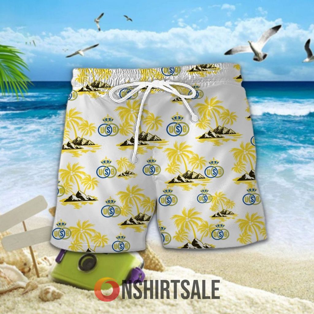 Union Saint Gilloise Hawaiian Shirt And Shorts Set , Tropical Soccer Union Saint Gilloise Hawaiian Shirt And Shorts Set , Tropical Soccer