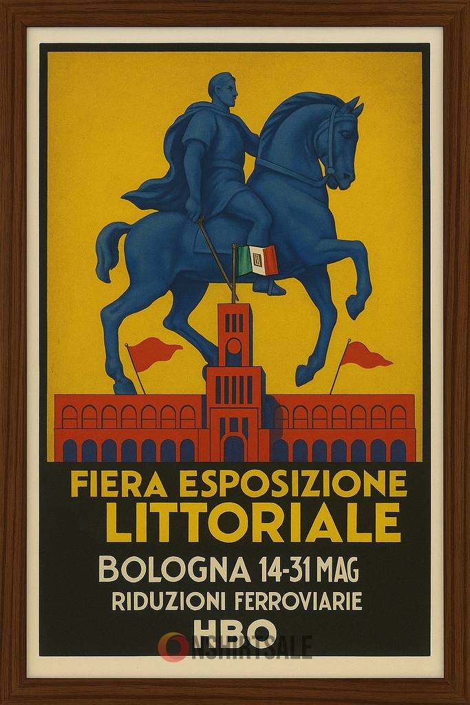 Vintage Italian Fair Poster, Fiera Esposizione Littoriale Bologna Travel Art Print Vintage Italian Fair Poster, Fiera Esposizione Littoriale Bologna Travel Art Print