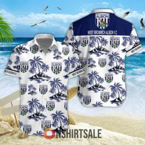 West Bromwich Albion Summer Hawaiian Shirt and Shorts Set, Tropical Football Beach Outfit for Men