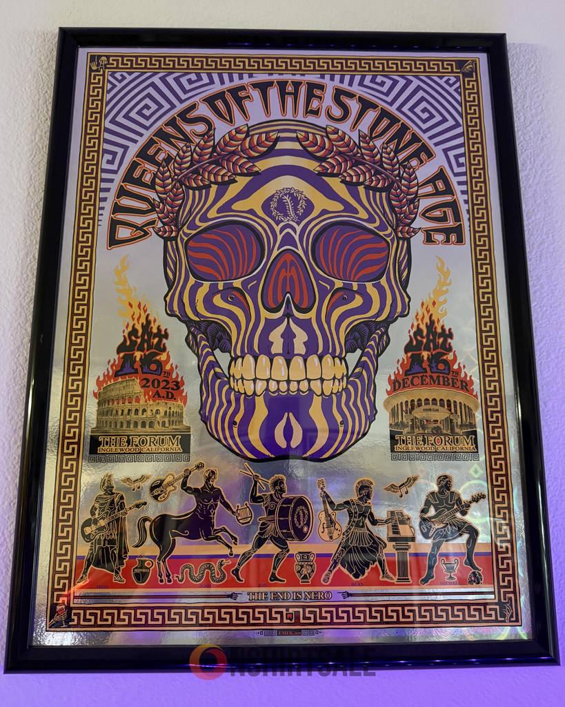 Queens of the Stone Age Poster, 2023 The Forum Concert Limited Edition Psychedelic Skull Art Queens of the Stone Age Poster, 2023 The Forum Concert Limited Edition Psychedelic Skull Art