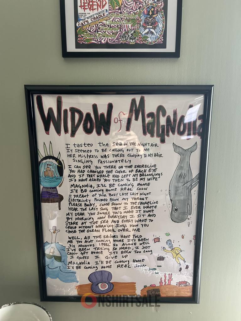 Widow of Magnolia Lyric Poster, Nautical Love Song Wall Art – Handwritten Whale Ocean Poem Print Widow of Magnolia Lyric Poster, Nautical Love Song Wall Art – Handwritten Whale Ocean Poem Print