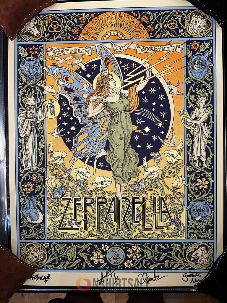 Zepparella Art Nouveau Poster, Signed Limited Edition Led Zeppelin Tribute Artwork Zepparella Art Nouveau Poster, Signed Limited Edition Led Zeppelin Tribute Artwork
